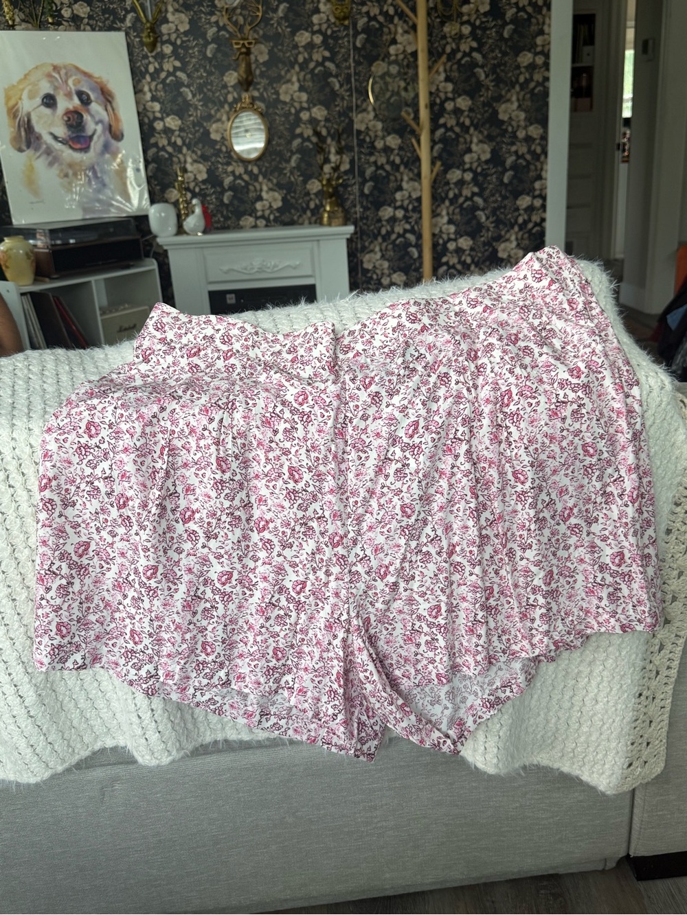 torrid White and Pink Floral Shorts